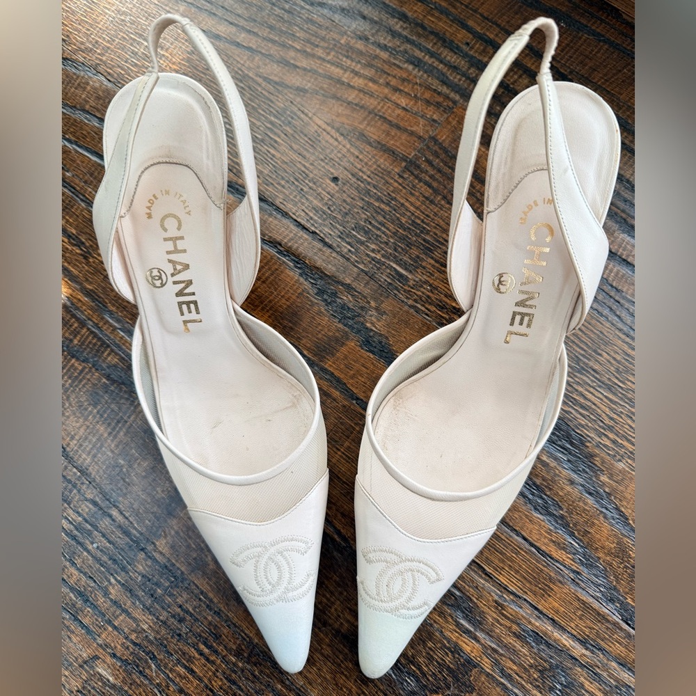 VintageCHANEL Slingback Heels Size 38